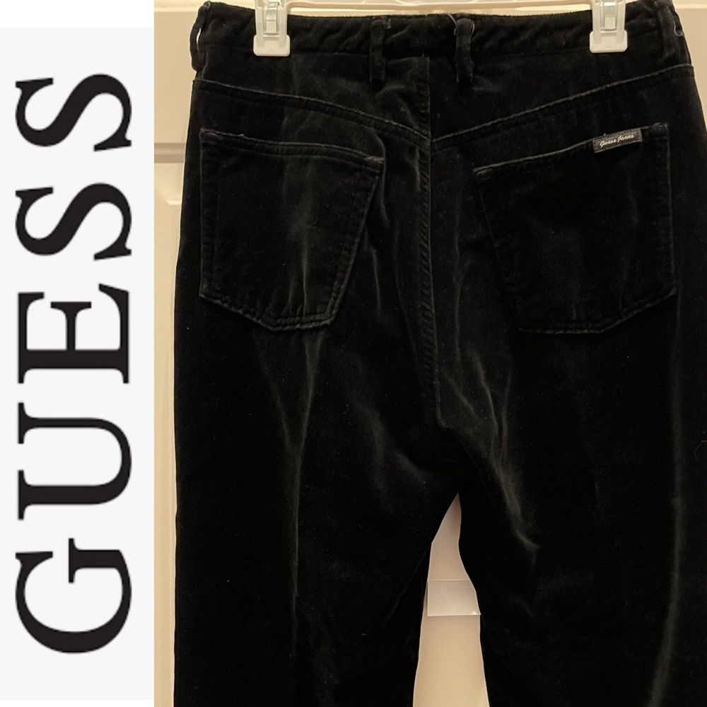 Guess Jeans Black Velvet High Waist Pants
